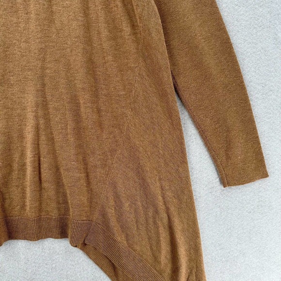 Chicos Tunic Sweater MEDIUM BeigeTurtleneck Handkerchief Hem Cashmere Blend - Picture 8 of 14